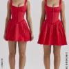 Cupid Scarlet plissert minikjole