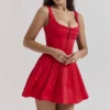 Cupid Scarlet plissert minikjole