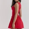 Cupid Scarlet plissert minikjole