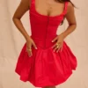 Cupid Scarlet plissert minikjole