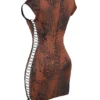 Daphne Antique Copper Lace up Mini Kjoler