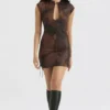Daphne Antique Copper Lace up Mini Kjoler