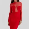 Darcy Scarlet Plunge Midi-kjole