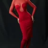 Darcy Scarlet Plunge Midi-kjole