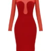 Darcy Scarlet Plunge Midi-kjole