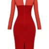 Darcy Scarlet Plunge Midi-kjole