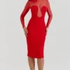 Darcy Scarlet Plunge Midi-kjole