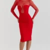 Darcy Scarlet Plunge Midi-kjole