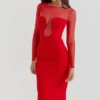 Darcy Scarlet Plunge Midi-kjole