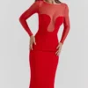 Darcy Scarlet Plunge Midi-kjole