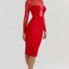 Darcy Scarlet Plunge Midi-kjole