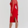 Darcy Scarlet Plunge Midi-kjole