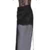 Debut svart off-shoulder maxi-kjol