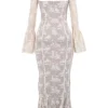 Delilah Vintage kremfarget maxikjole i blonder