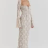 Delilah Vintage kremfarget maxikjole i blonder
