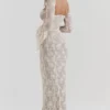 Delilah Vintage kremfarget maxikjole i blonder