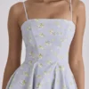 Dolly Blue Wildflower Floral Print Cotton Mini Sommerkjoler
