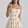 Dolly Ivory Vintage Rose Print Cotton Flared Mini Sommerkjoler