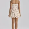 Dolly Ivory Vintage Rose Print Cotton Flared Mini Sommerkjoler