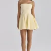 Dolly Lemon Cotton Flared Mini Sommerkjoler