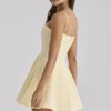Dolly Lemon Cotton Flared Mini Sommerkjoler