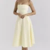 Dolly Lemon Stretch Cotton A-Line Midi Sommerkjoler