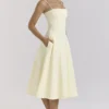 Dolly Lemon Stretch Cotton A-Line Midi Sommerkjoler