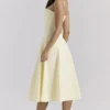 Dolly Lemon Stretch Cotton A-Line Midi Sommerkjoler