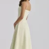 Dolly Matcha Green Cotton Flared Midi Sommerkjoler