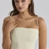 Dolly Matcha Green Cotton Flared Midi Sommerkjoler