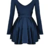 Dominique Navy Plunge minikjole