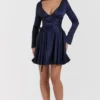 Dominique Navy Plunge minikjole