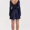 Dominique Navy Plunge minikjole