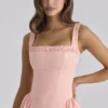 Dorothy Peach Cotton Midi Sommerkjoler