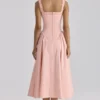 Dorothy Peach Cotton Midi Sommerkjoler