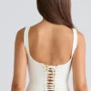Drape Neck Ivory Korsetter Top