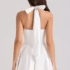 Eleanor hvit bomulls-playsuit med halterneck