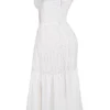Elia hvit midi-sommerkjol med broderie anglaise