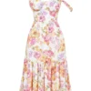 Elia Ivory Floral Midi Sommerkjoler