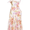 Elia Ivory Floral Midi Sommerkjoler