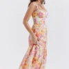 Elia Ivory Floral Midi Sommerkjoler
