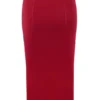 Eliane rød bodycon-midiskjørt
