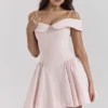 Elida Ballerina rosa minikjole med bare skuldre