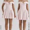 Elida Ballerina rosa minikjole med bare skuldre