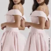 Elida Ballerina rosa minikjole med bare skuldre