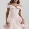 Elida Ballerina rosa minikjole med bare skuldre