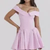 Elida Cotton Candy Twill Off Shoulder Mini Kjoler