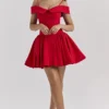 Elida Scarlet minikjole med bare skuldre