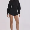 Elisetta svart crepe-playsuit