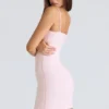 Ella Ballerina rosa minikjole i rynket stretchmesh